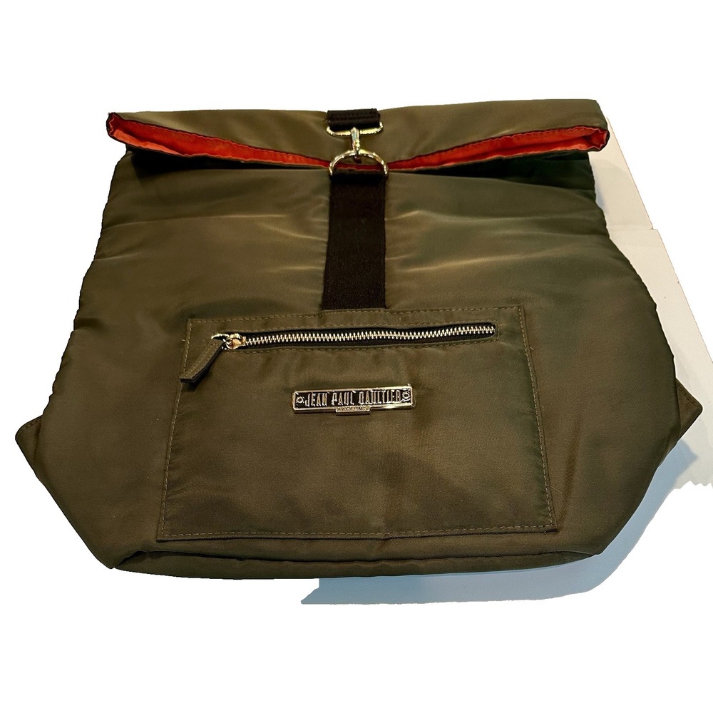 Jean Paul Gaultier Parfums Green Nylon Travel Backpack Weekend Bag